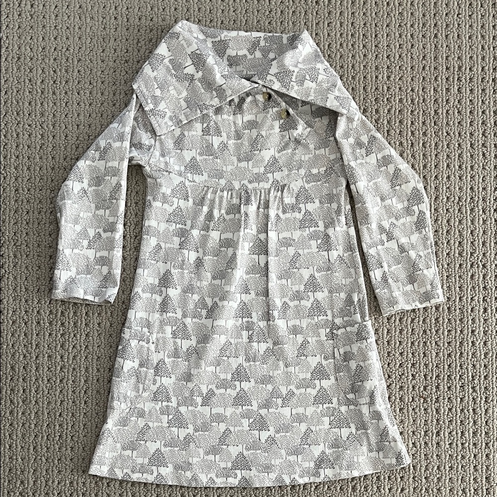 Kate Quinn 4T Cream and Gray Dress